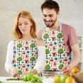 thumbnail image 3 of White Christmas Gnome Apron-Garden Aprons for Women with Pockets-Cotton Linen Waterproof Kitchen Cooking Gardening Aprons Adjustable for Kitchen,Cooking,BBQ and Salon 32"x27", 3 of 7