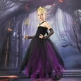 thumbnail image 4 of Zwiiyzr Toddler Baby Girls Halloween Tulle Dress Princess with Accessories Mesh Performance Dress for Girls Halloween Party Dress Up Black, 4 of 9