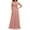Pink, variant on Lovskoo Wedding Guest Dresses for Women Evening Gown Appear Thin Three-Quarter Sleeve Lace V-Neck Lace Stitching Waist Length Dress Cocktail Dresses 2023 Beige