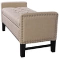 thumbnail image 4 of Posh Living Genesis Linen Fabric Storage Bench with Nailhead Trim in Beige, 4 of 8