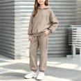 thumbnail image 4 of BXJX Girls Outfit Sets, School Outdoor Long Sleeve 2 Piece Hoodies and Joggers Sets Khaki Size 14-15 T, 4 of 7