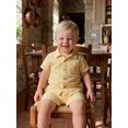thumbnail image 5 of Cenuakty Toddler Baby Boy Gentleman Outfits Solid Short Sleeve Button-up Shirts and Shorts 2 Piece Summer Set, 5 of 9