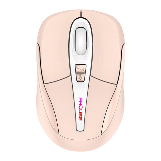 Ratón inalámbrico portátil de 2,4G, recargable por USB, 3 niveles DPI, silencioso, integrada de 400mAh, 1600DPI para ordenador de escritorio, Rosado Macarena Ratones para juegos