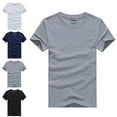 thumbnail image 4 of CENL Mens Cotton Solid Color T shirt O-Neck Short Sleeve High Quality Summer Tops, 4 of 5