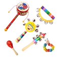 thumbnail image 1 of 6 instrumentos musicales de juguete para niños pequeños, instrumentos de percusión de madera, pandereta para niños y niñas, 1 of 5