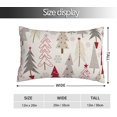 thumbnail image 5 of Christmas Pillow Covers 12x20 Set of 2 Christmas Decor Linen Pillowcase Geometric Colorful Christmas Tree Throw Pillows Winter Farmhouse Holiday Decorations Cushion Covers for Couch Home Sofa, 5 of 6