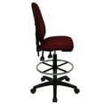 thumbnail image 4 of Mid-Back Burgundy Fabric Multi-Functional Drafting Chair with Adjustable Lumbar Support [WL-A654MG-BY-D-GG], 4 of 5