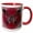 Red/White, variant on 3drose, Pretty Ruby Red Butterfly on a Houndstooth Background, 11oz Two-tone Red Mug