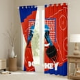 thumbnail image 3 of Homewish Teens Boys Sport Ice Hockey Black Out Curtains,Ball Game Curtains Pack of 2 (42x63 Each),Blue Red Bedroom Curtains,Breathable Home Decor, 3 of 6