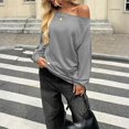 thumbnail image 5 of Womens Off The Shoulder Tops Oversized Tshirts Long Sleeve 2026 Casual Basic Tees, 5 of 7