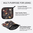 thumbnail image 3 of Yayeee Oven Mitts and Pot Holder Set of 2 Heat Resistant Kitchen Gloves Baking Hot Pad, Black Floral Pattern, 3 of 5