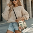 thumbnail image 4 of ZUXONGSY Peony Flower Hummingbird Print Multipurpose Crossbody Bags for Women Leather Shoulder Purse Bag Travel Bag Waterproof Multiple Pockets Bag with Adjustable Strap for Shopping Dating, 4 of 7