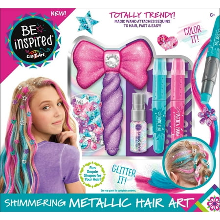 Cra-Z-Art Be Inspired Metallic Hair Creations, 30 Piece Multicolor Kit Ages 8 and up