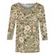 thumbnail image 4 of Mujeres Manga Larga Tops 3/4 Manga Floral Estampado Blusa, Cuello Redondo Camisa Casual para el Uso Diario de la Primavera, 4 of 5