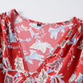 thumbnail image 3 of SWSMCLT Women's Ruched Spring Sundress Summer Floral Dress Short Sleeve Dresses V Neck Midi Holiday Boho Dinner Beach Red XX-Large, 3 of 4