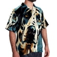 thumbnail image 2 of Spotted Dog Men's Short Sleeve Spread Collar Beach Shirts Casual Printed Button Down Unisex Summer Tops, 2 of 6