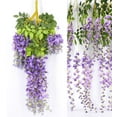 thumbnail image 5 of Sinhoon 12 Pack 1 Piece 3.6 Feet Artificial Fake Wisteria Vine Ratta Hanging Garland Silk Flowers String Home Party Wedding Decor(Purple), 5 of 9