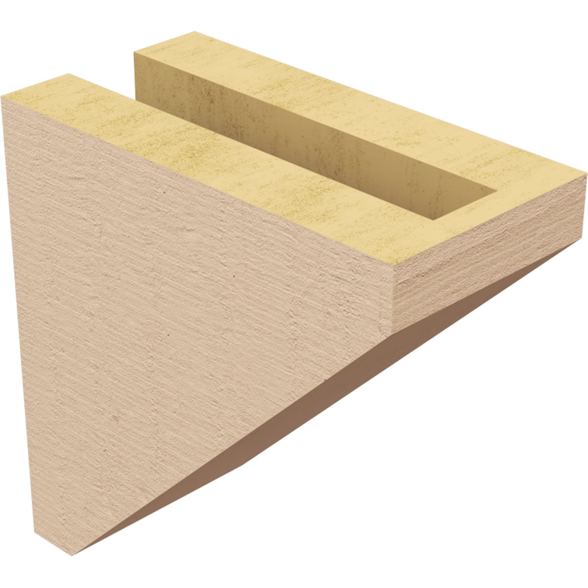 3"W x 6"D x 6"H Classic Concord Rough Cedar Woodgrain TimberThane Corbel, Primed Tan