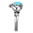 thumbnail image 4 of ETERNAL SPARKLES Women's Silver Claddagh Celtic Irish Fashion Comfort Statement Love Ring - Turquoise, 4 of 4