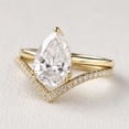 thumbnail image 2 of vylahjewellery 10K Yellow Gold Vermeil Pear Shaped Solitaire Engagement Ring with Pave Wedding Band, Moissanite Antique Promise Ring for Her, 2 of 5