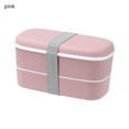 thumbnail image 1 of Double Layers Bento Box Eco-Friendly Lunch Box Food Container Kitchen Accessories Microwavable Dinnerware Lunchbox pink, 1 of 6