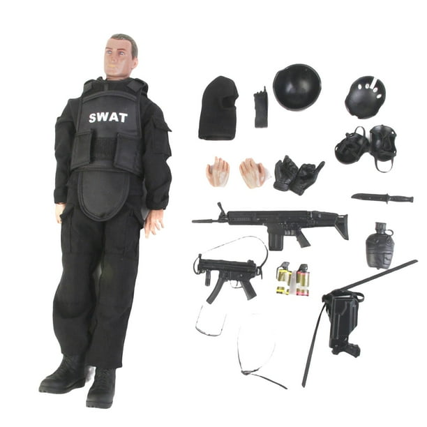 Figura de acción de soldado de policía SWAT con traje de combate de 12 pulgadas a escala 1/6 con accesorio C