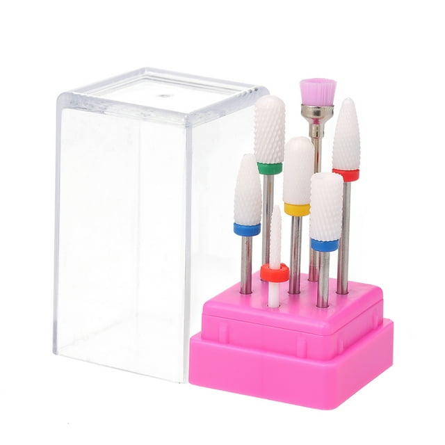 Juego de 7 cabezales de cerámica para manicura, modelo 3# (08), perfecto para técnicos profesionales y principiantes. Elimina acrílico, gel UV, extensiones y piel muerta. Cuidado eficaz de cutículas