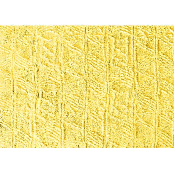 Ahgly Company Machine Washable Indoor Rectangle Solid Yellow Modern Area Rugs, 7' x 9'