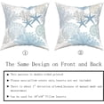 thumbnail image 4 of Nautical Coastal Throw Pillow Covers 18x18 Inch Summer Ocean Themed Seashell Coral Starfish Pillow Cases Set of 2 Soft Cotton Square Cushion Covers for Home Couch Sofa Patio Bedroom, 4 of 6