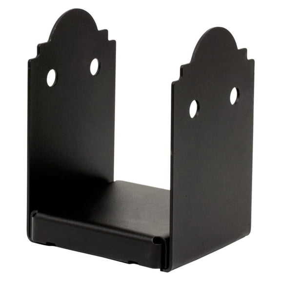 KioJJp Outdoor Accents Mission Collection ZMAX, Black Powder-Coated Post Base for 6x6