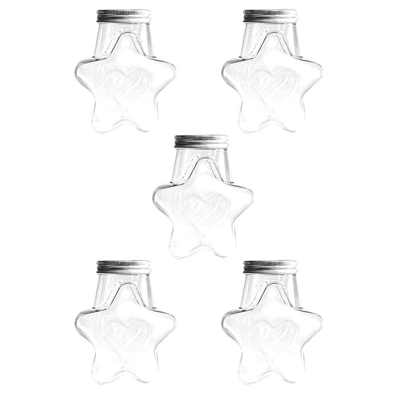 Hemoton 5pcs Juice Bottles Star Shape Juice Storage Bottles Multipurpose Beverage Bottles