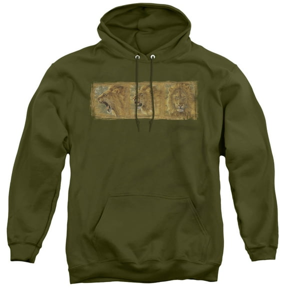 Wildlife Mood Swing Adult Pullover Hoodie Sweatshirt Military Green