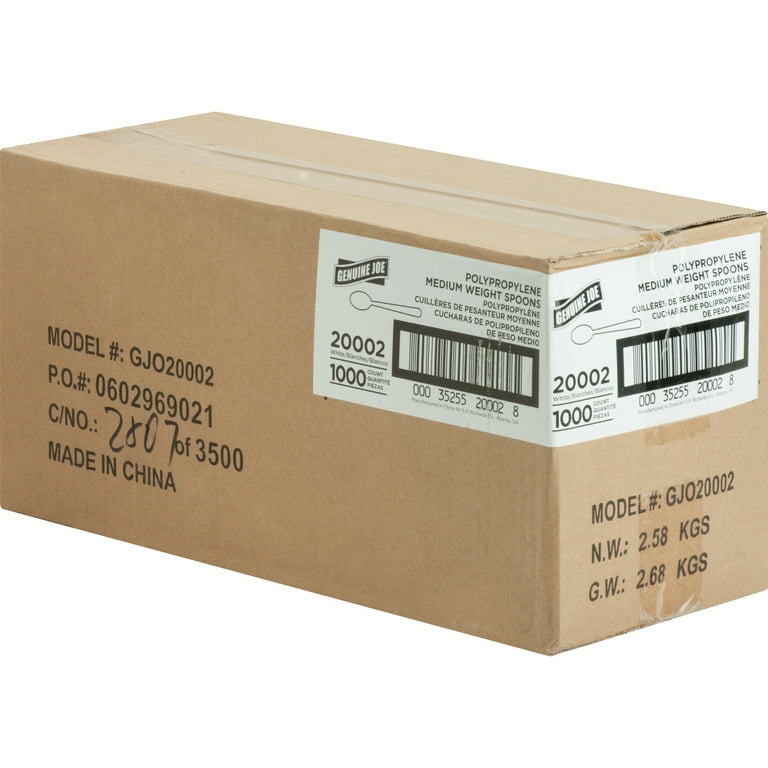 Genuine Joe Medium-weight Spoons - 1000/Carton - White Genuine Joe Medium-weight Spoons - 1000/Carton - White