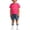 Hot Pink, variant on Cethrio Boys Cotton Outfit Sets, 3 Piece Short Sleeve Summer School Kids Clothing sets White Size 8