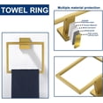 thumbnail image 6 of 5 Pieces Bathroom Hardware Accessories Set Brushed Gold, 16Inch Bathroom Towel Rack Set SUS304 Stainless Steel, Square Bath Towel bar Set Heavy Duty, Wall Mounted, 6 of 8