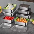 thumbnail image 4 of SPOORYYO Boîte de Rangement en Acier Inoxydable pour Réfrigérateur Cuisson à la Vapeur Poisson Barbecue Plats Froids Fruits, 4 of 7