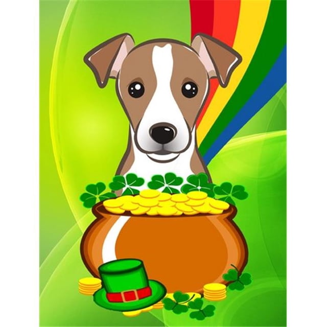 Carolines Treasures BB2004CHF Jack Russell Terrier St. Patricks Jour Toile Maison Drapeau