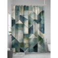 thumbnail image 5 of Impressionist Style Shower Curtain Set ，Waterproof Fabric Shower Curtains Blue Green Blurred Color Block Shower Curtains for Bathroom,Bathroom Decor 60"x72", 5 of 6
