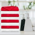 thumbnail image 2 of Ample Decor Bath Towel 30 x 54 inch Pack of 8 600 GSM 100% Cotton, Soft Absorbent, Lightweight, Quick Drying, Machine Washable for Hotel, Gym, Kitchen - White - Red, 2 of 5