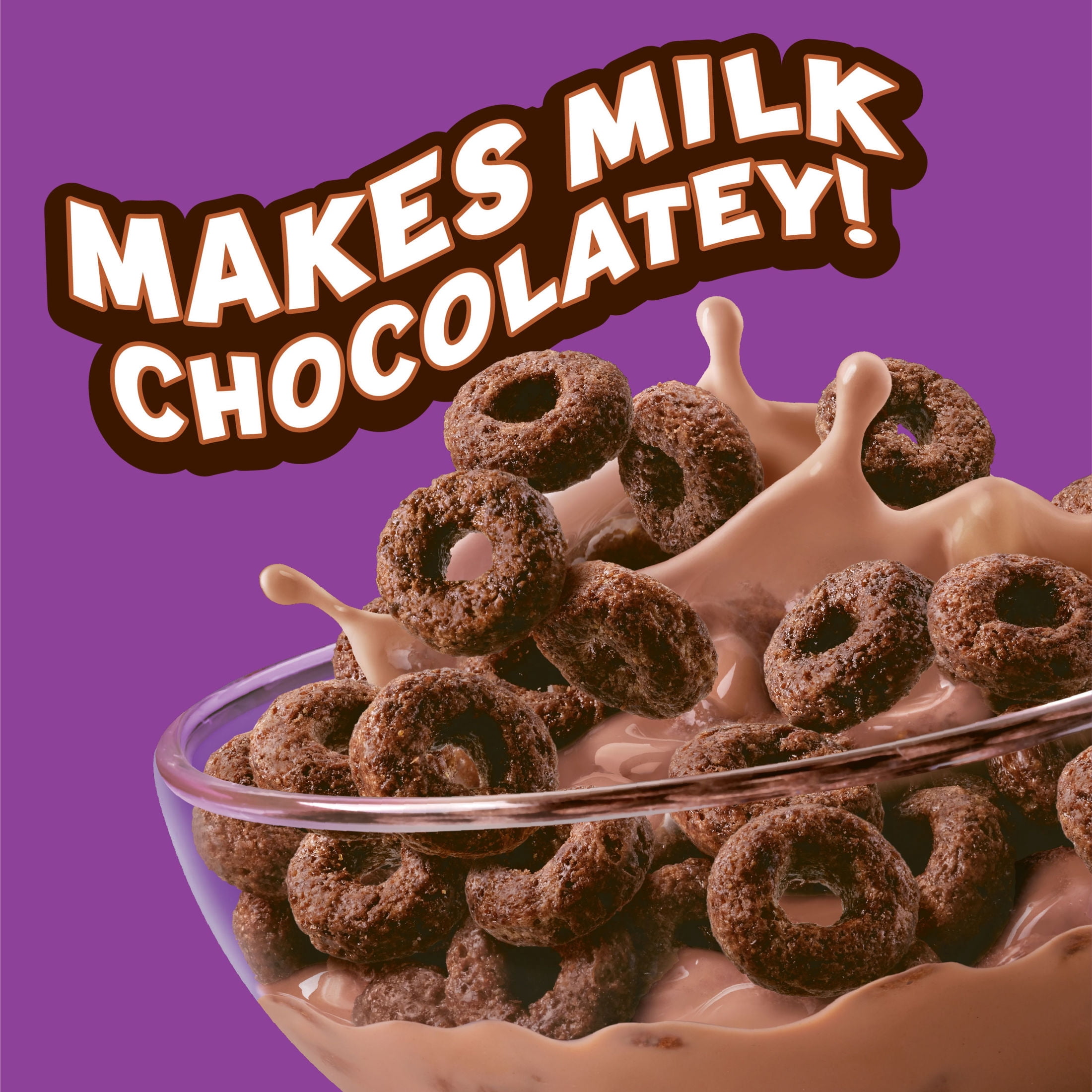 (6 pack) Kellogg's Cocoa Loops Original Breakfast Cereal, Good Source of Fiber, Family Size, 16.6 oz