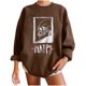 thumbnail image 1 of Sudadera extragrande de lana de manga larga con cuello redondo y estampado de calavera para mujer Pompotops  gfhjh16746, 1 of 5