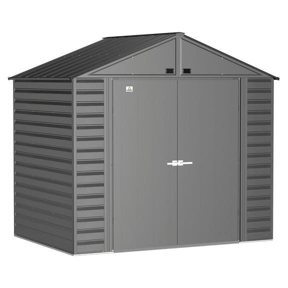 Arrow Select 8 x 6 x 8 ft Charcoal Steel Storage Shed