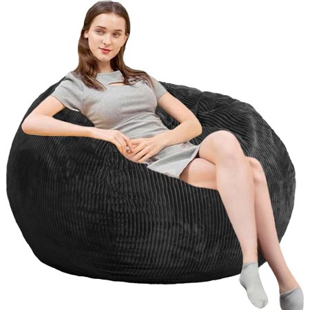 Bean Bag Chair Premium Corduroy Ultra Soft Medium Bean Bag Sofa with Memory Foam for Adults Plush Lazy Sofa