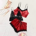 thumbnail image 5 of Lindreshi Lingerie Sets for Women 2pc Set Lace Lingerie Silk Underwear Sleepwear Underwear Pajamas Satin, 5 of 8