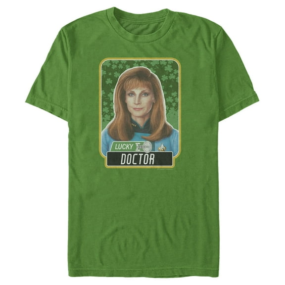 Men's Star Trek: The Next Generation St. Patrick's Day Lucky Doctor Beverly Crusher  Graphic Tee Kelly Green 2X Large