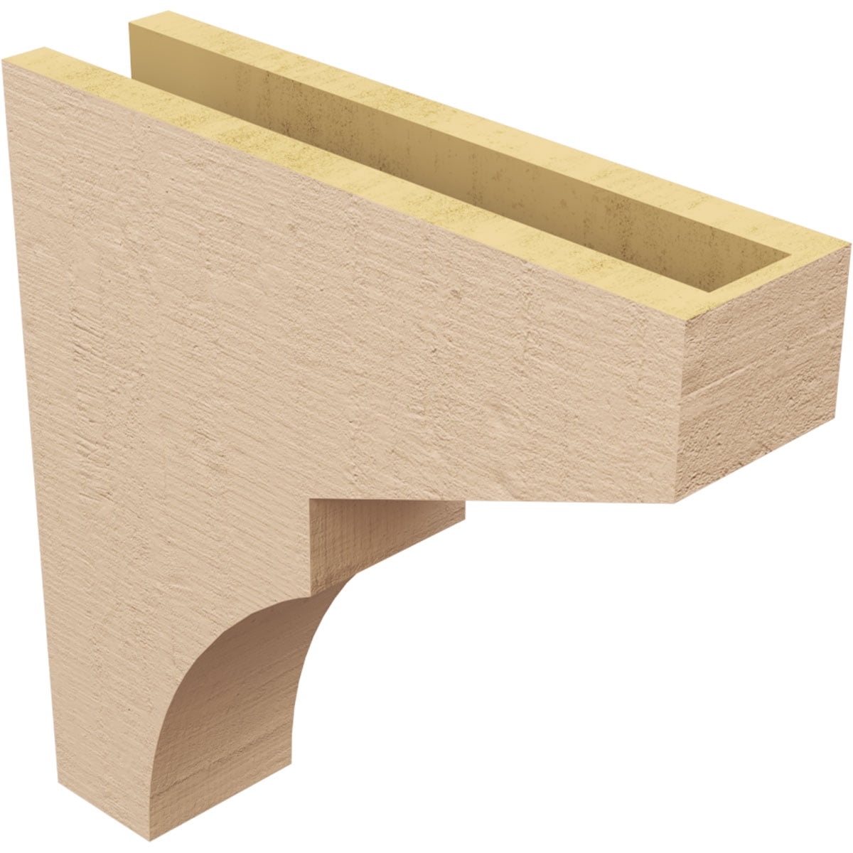 4"W x 16"D x 16"H Thin Monterey Rough Cedar Woodgrain TimberThane Corbel, Primed Tan