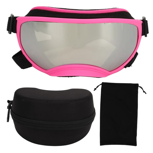 Gafas para mascotas con montura rosa, a prueba de rayos ultravioleta, resistentes al viento, transpirables, con correa ajustable, gafas para perros para exteriores, lentes plateados YUNYI BRAND Deportes