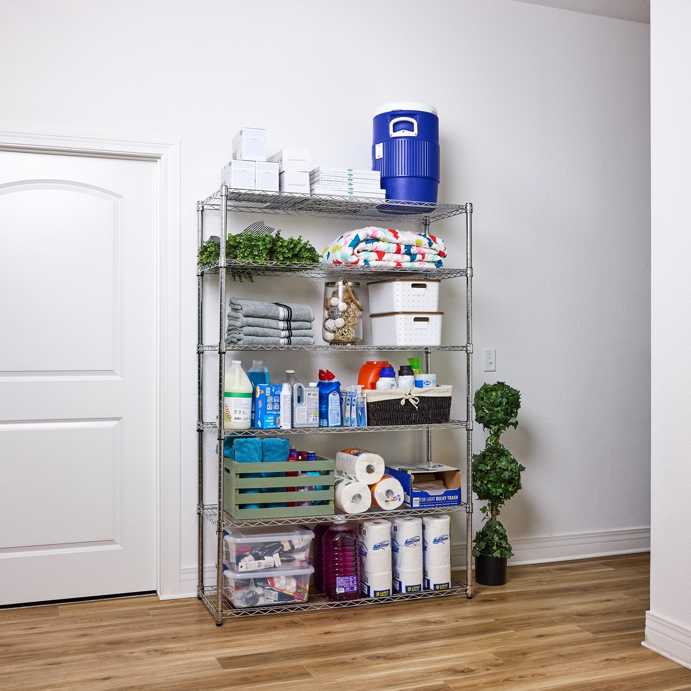 WorkPro 6-Tier Chrome Wire Shelving