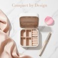thumbnail image 3 of REGALWOVEN Travel Accessory Box, Mini Portable PU Leather Accessory Organizer Case Storage Display Holder White, 3 of 5
