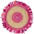 thumbnail image 2 of SAFAVIEH Cape Cod Susan Striped Area Rug, Pink/Natural, 4' x 4' Round, 2 of 8